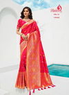 Pink Latest Collection Designer Fancy Wedding Wear Heavy Banarsi Silk Printed Sarees Collection 10098